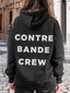 Hoodie Crew Black / White