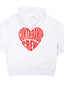 Hoodie Heart White / Red