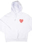 Hoodie Heart White / Red