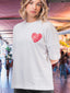 T-Shirt Heart White / Red